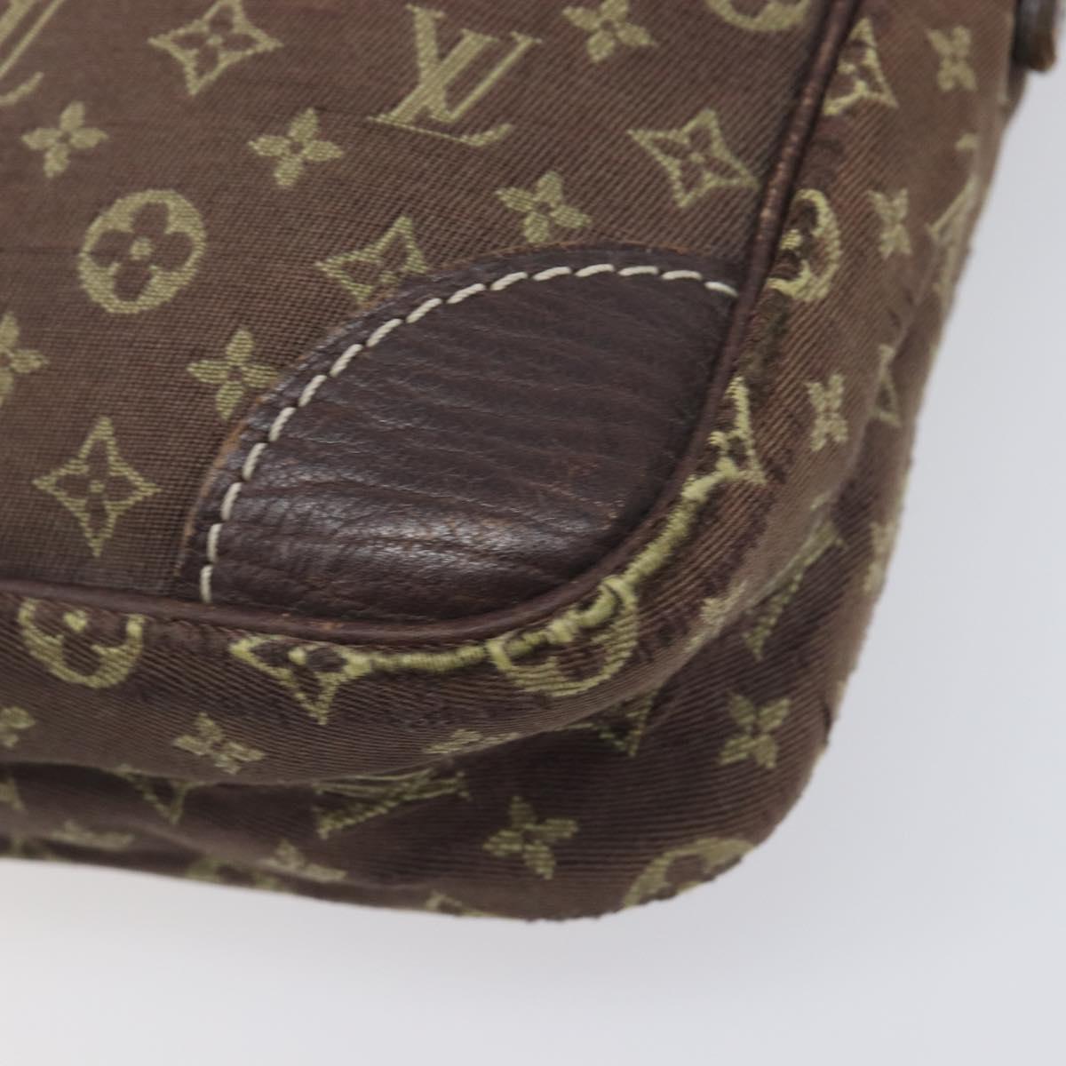 LOUIS VUITTON Monogram Mini Lin Danube Shoulder Bag Ebene M95228 LV Auth BA16659