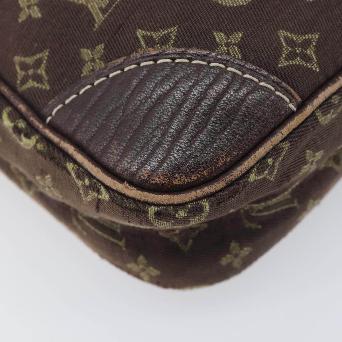LOUIS VUITTON Monogram Mini Lin Danube Shoulder Bag Ebene M95228 LV Auth BA16659