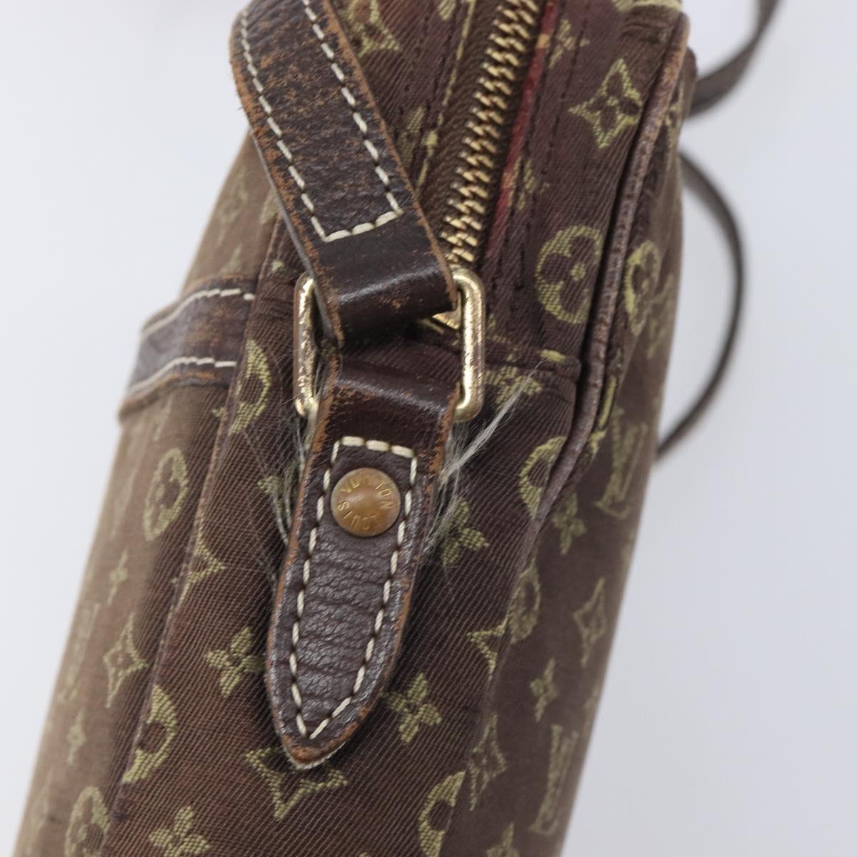 LOUIS VUITTON Monogram Mini Lin Danube Shoulder Bag Ebene M95228 LV Auth BA16659