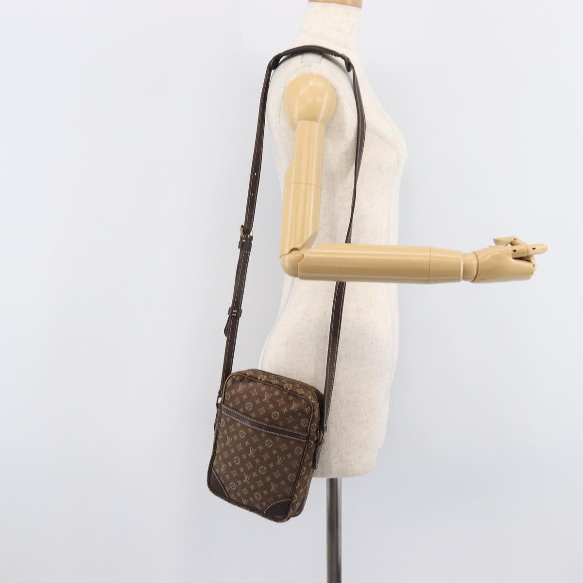 LOUIS VUITTON Monogram Mini Lin Danube Shoulder Bag Ebene M95228 LV Auth BA16659
