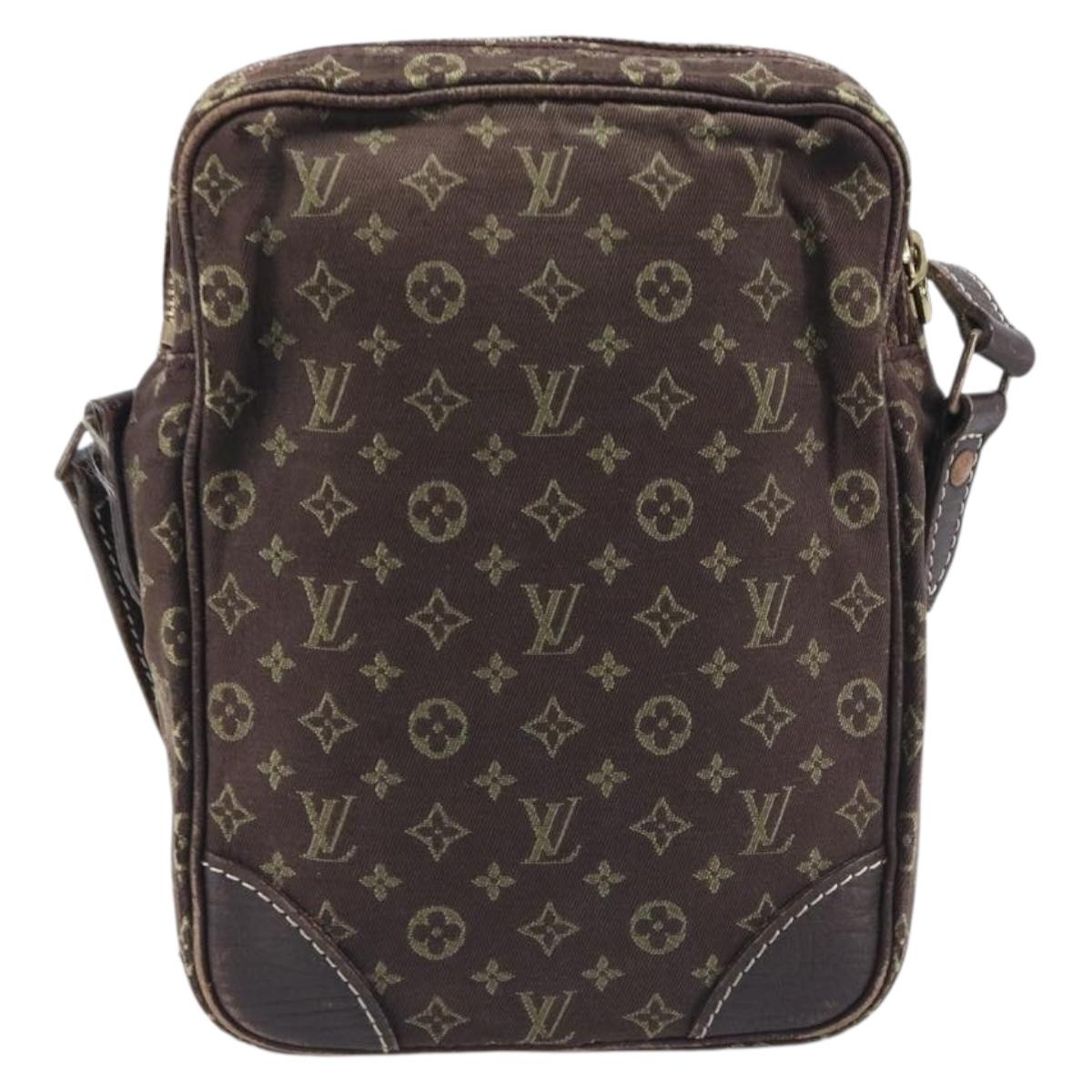 LOUIS VUITTON Monogram Mini Lin Danube Shoulder Bag Ebene M95228 LV Auth BA16659
