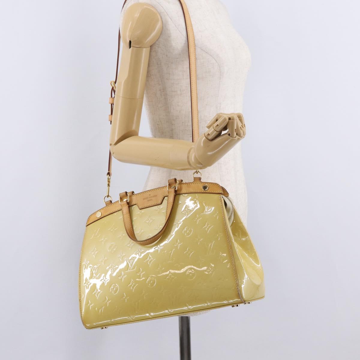 LOUIS VUITTON Monogram Vernis Blair MM Hand Bag Beige M90180 LV Auth BA16660