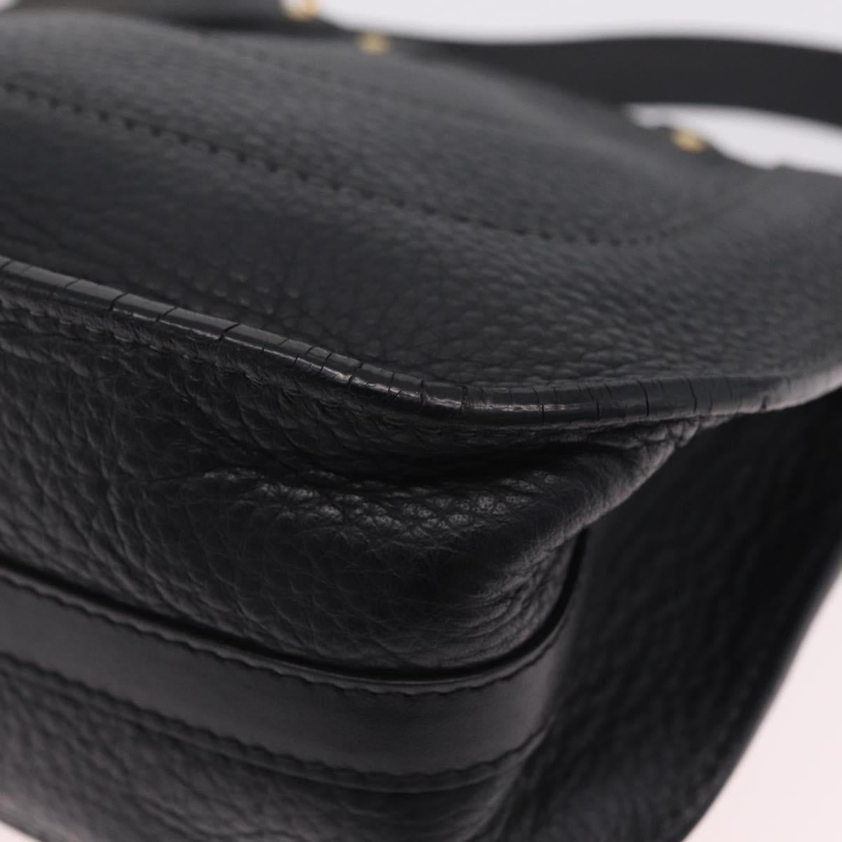 Chloe Hailey Shoulder Bag Leather Black Gold Auth BA16662A