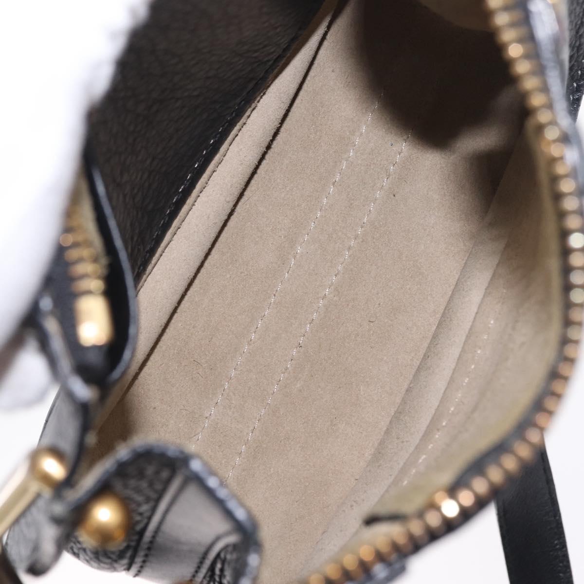 Chloe Hailey Shoulder Bag Leather Black Gold Auth BA16662A