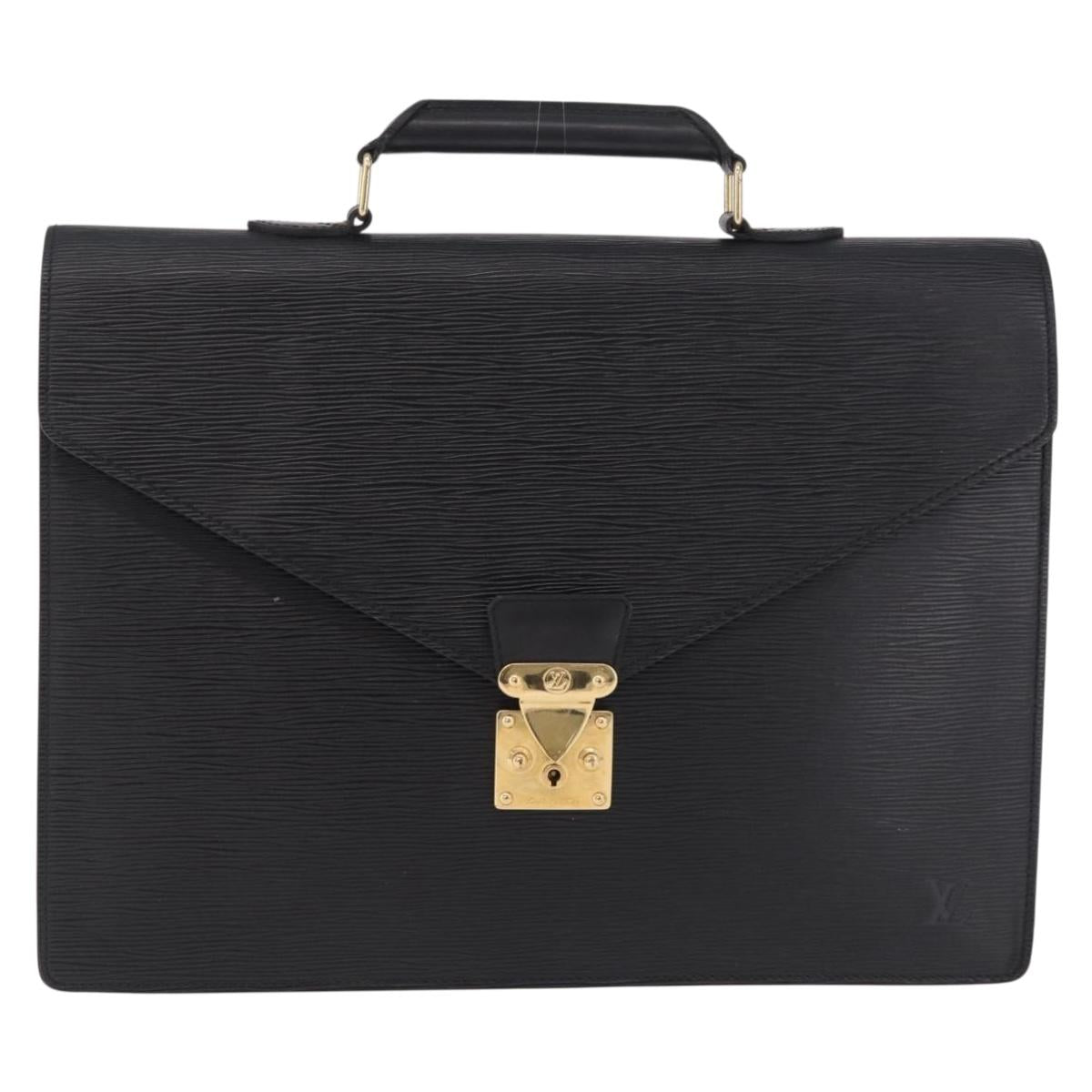 LOUIS VUITTON Epi Serviette Conseiller Business Bag Black M54422 Auth BA16663A
