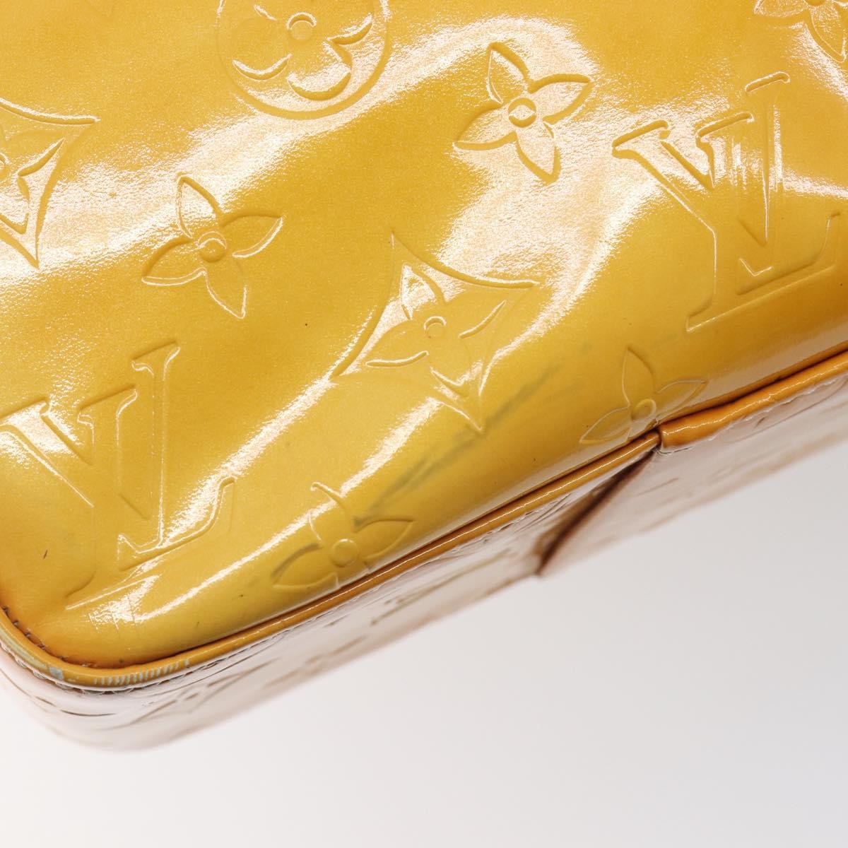 LOUIS VUITTON Monogram Vernis Columbus Bag Lime Yellow M91047 LV Auth BA16666