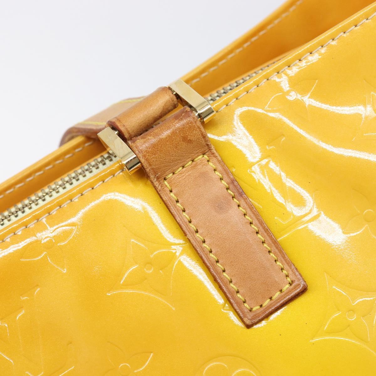 LOUIS VUITTON Monogram Vernis Columbus Bag Lime Yellow M91047 LV Auth BA16666