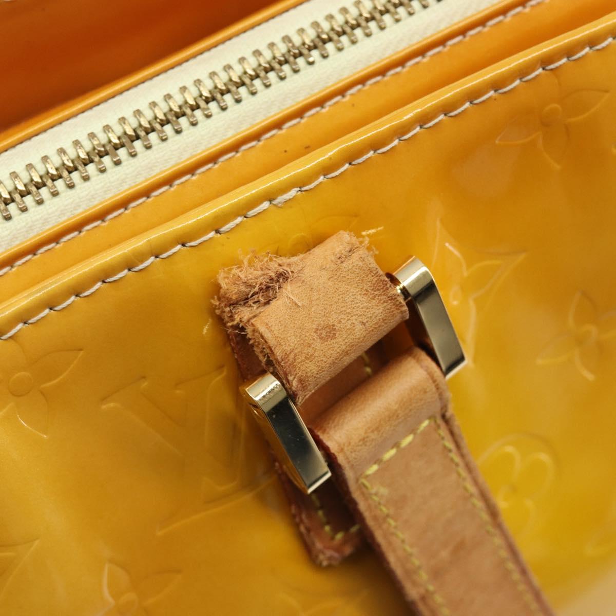 LOUIS VUITTON Monogram Vernis Columbus Bag Lime Yellow M91047 LV Auth BA16666