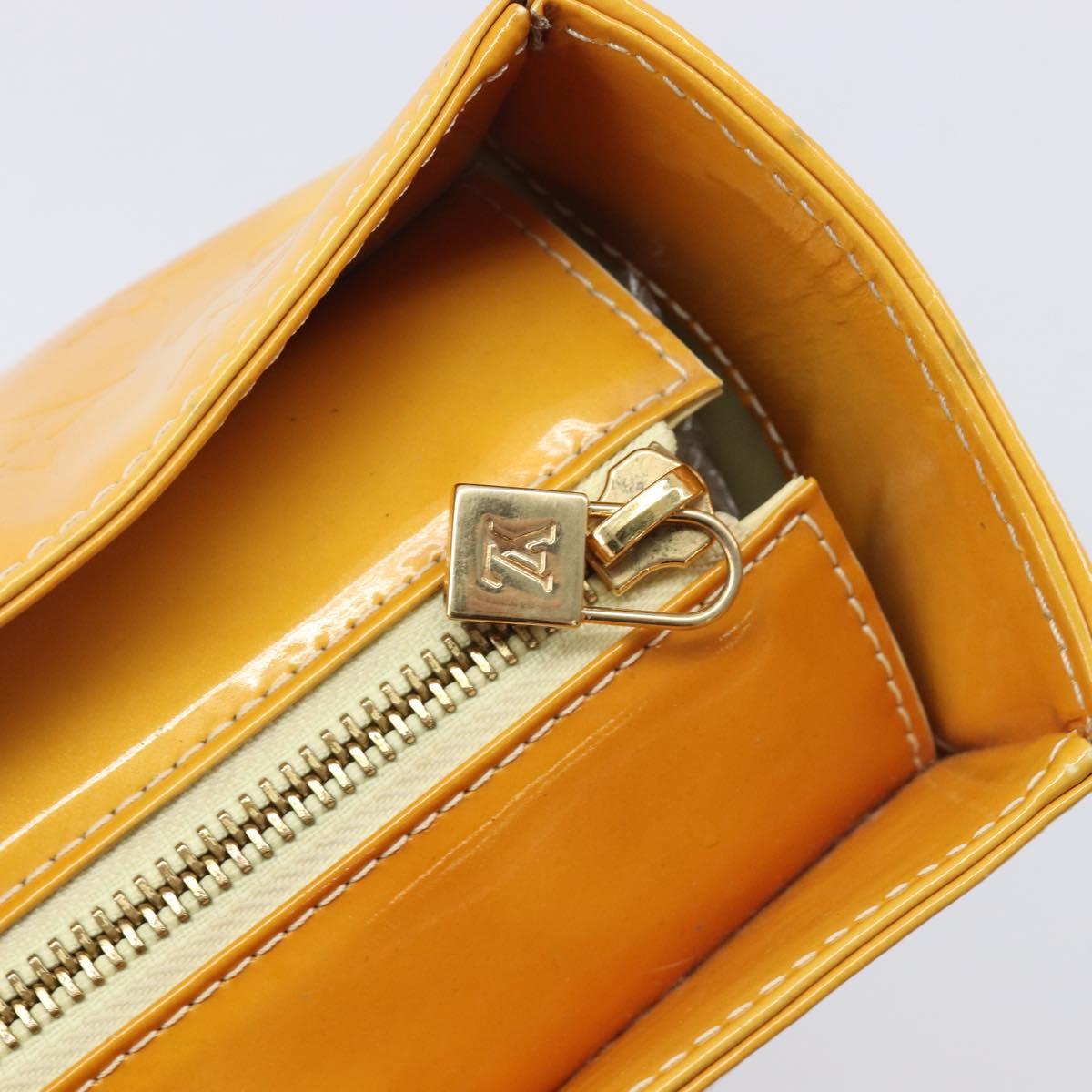 LOUIS VUITTON Monogram Vernis Columbus Bag Lime Yellow M91047 LV Auth BA16666