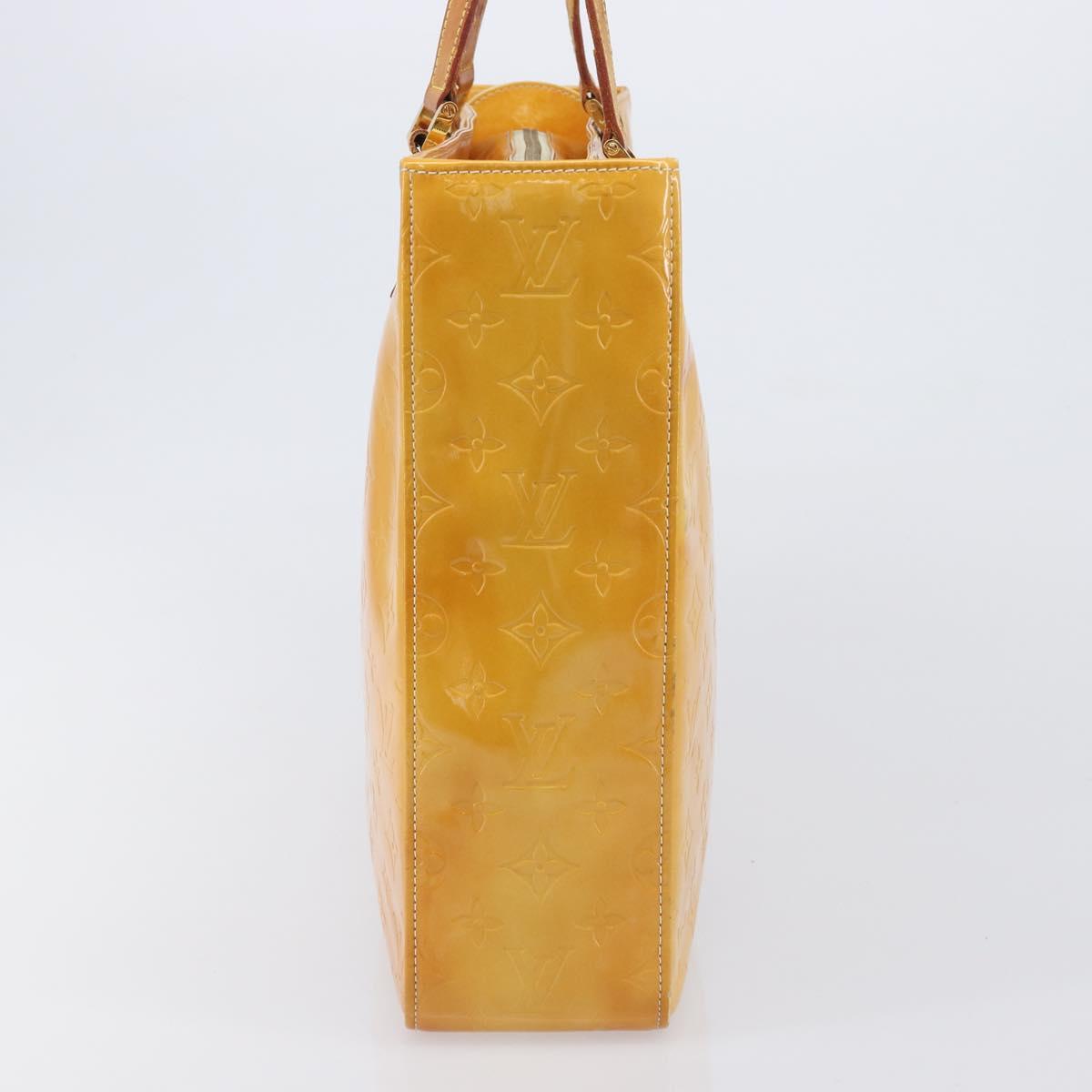 LOUIS VUITTON Monogram Vernis Columbus Bag Lime Yellow M91047 LV Auth BA16666