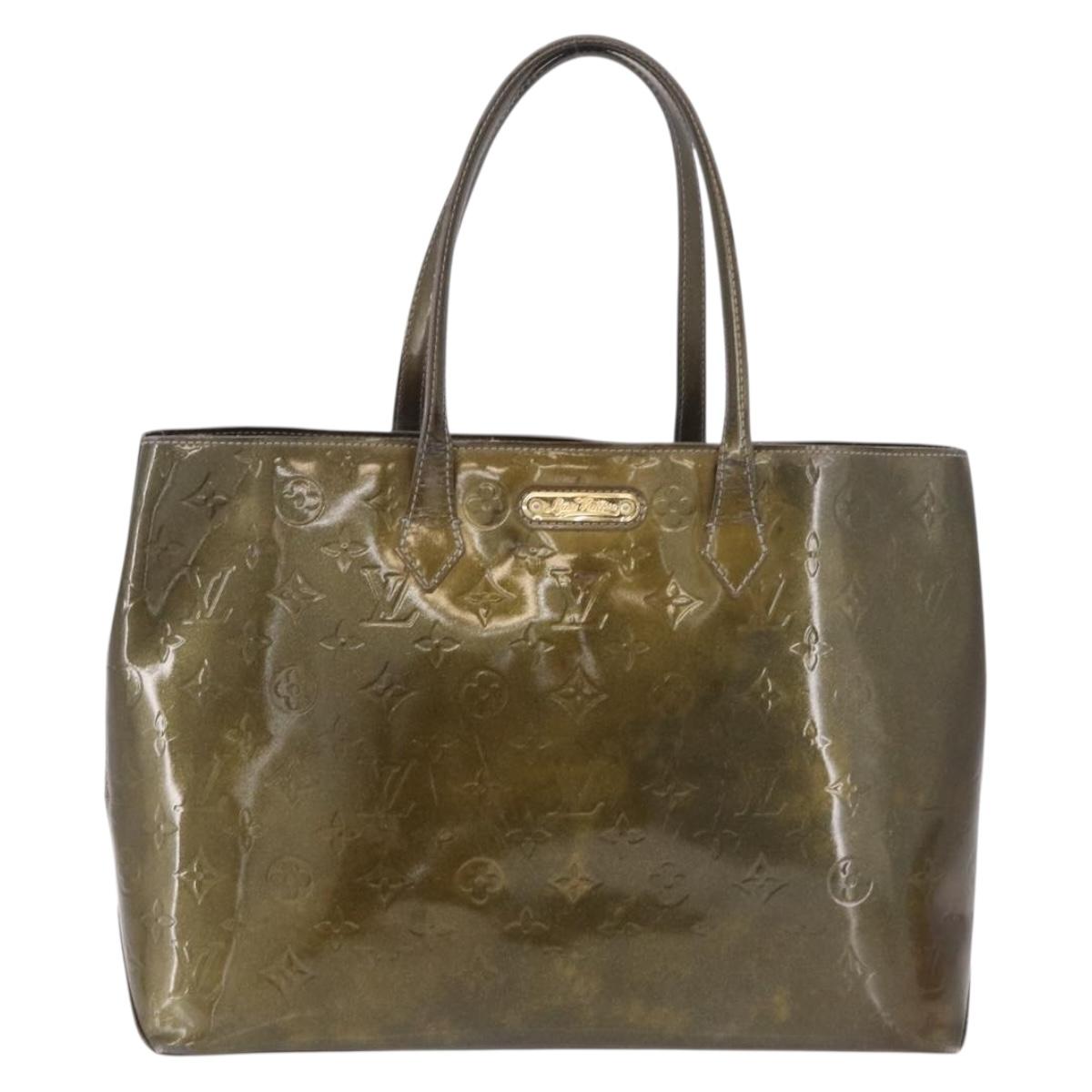LOUIS VUITTON Monogram Vernis Wilshire PM Bag Gris Art Deco M91627 Auth BA16677