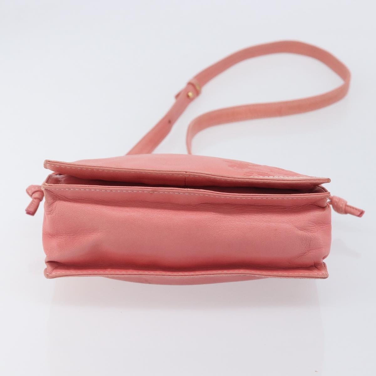 LOEWE Shoulder Bag Leather Pink Gold Auth BA16679