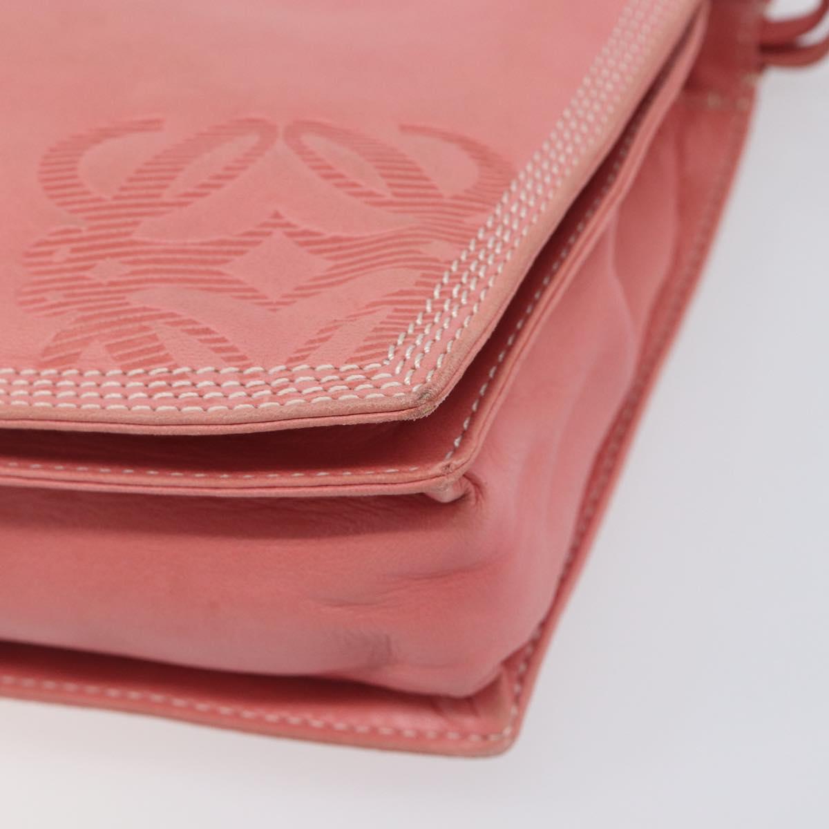 LOEWE Shoulder Bag Leather Pink Gold Auth BA16679