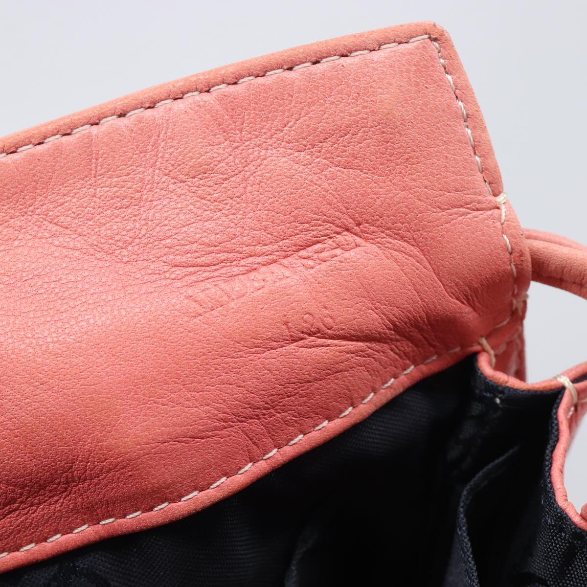 LOEWE Shoulder Bag Leather Pink Gold Auth BA16679