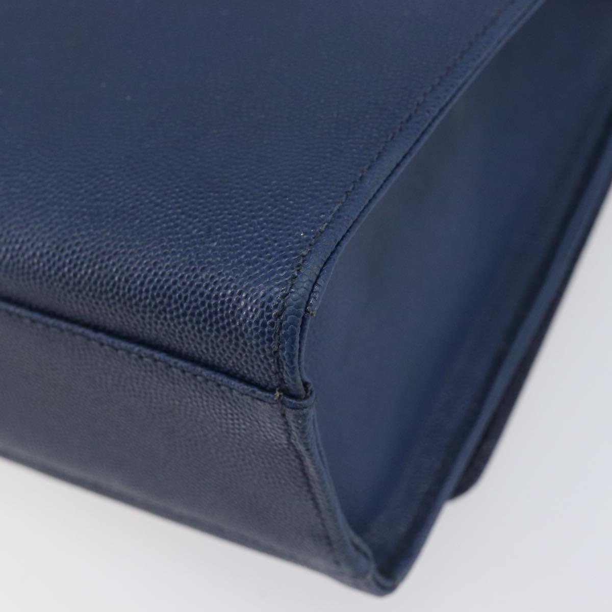 GIVENCHY Shoulder Bag Leather Navy Gold Auth BA16683A