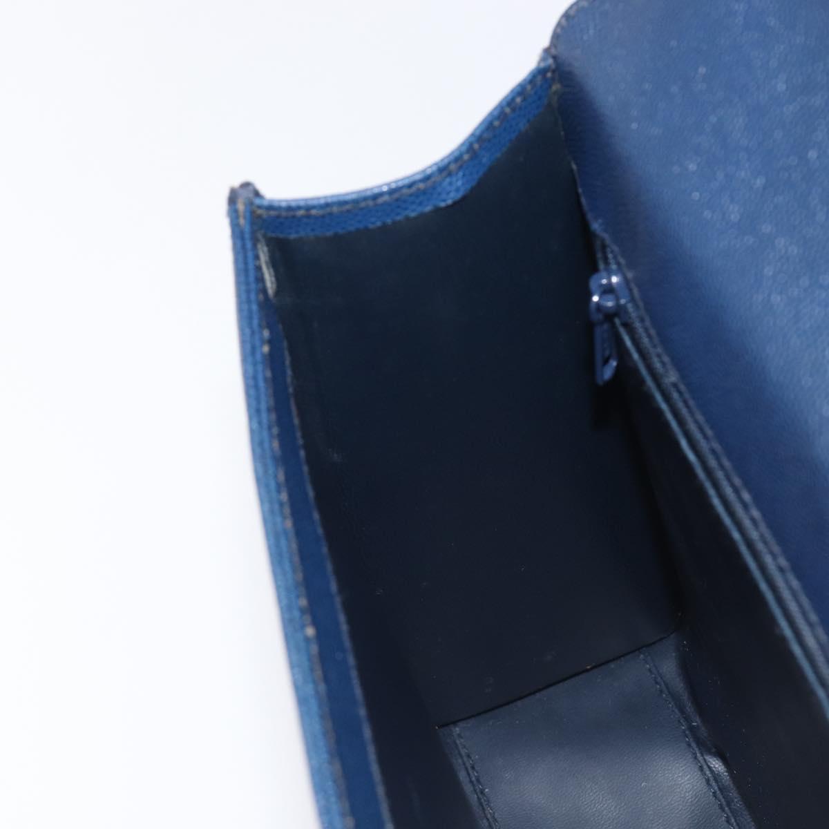 GIVENCHY Shoulder Bag Leather Navy Gold Auth BA16683A