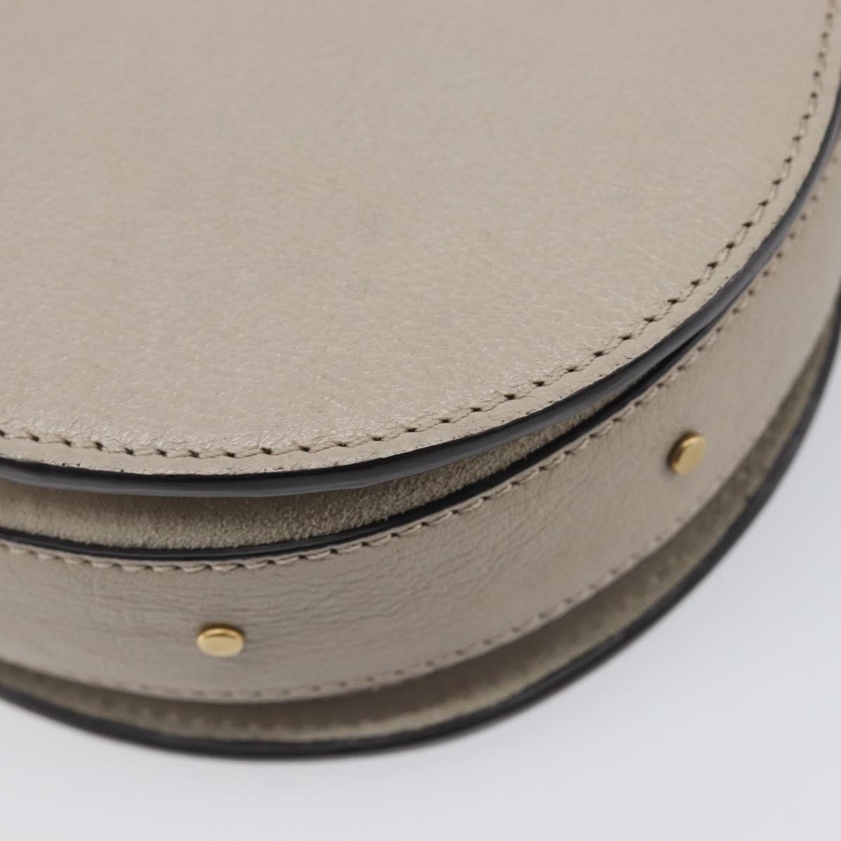 Chloe Pixy Hand Bag Leather 2way Beige Gold Auth BA16685A