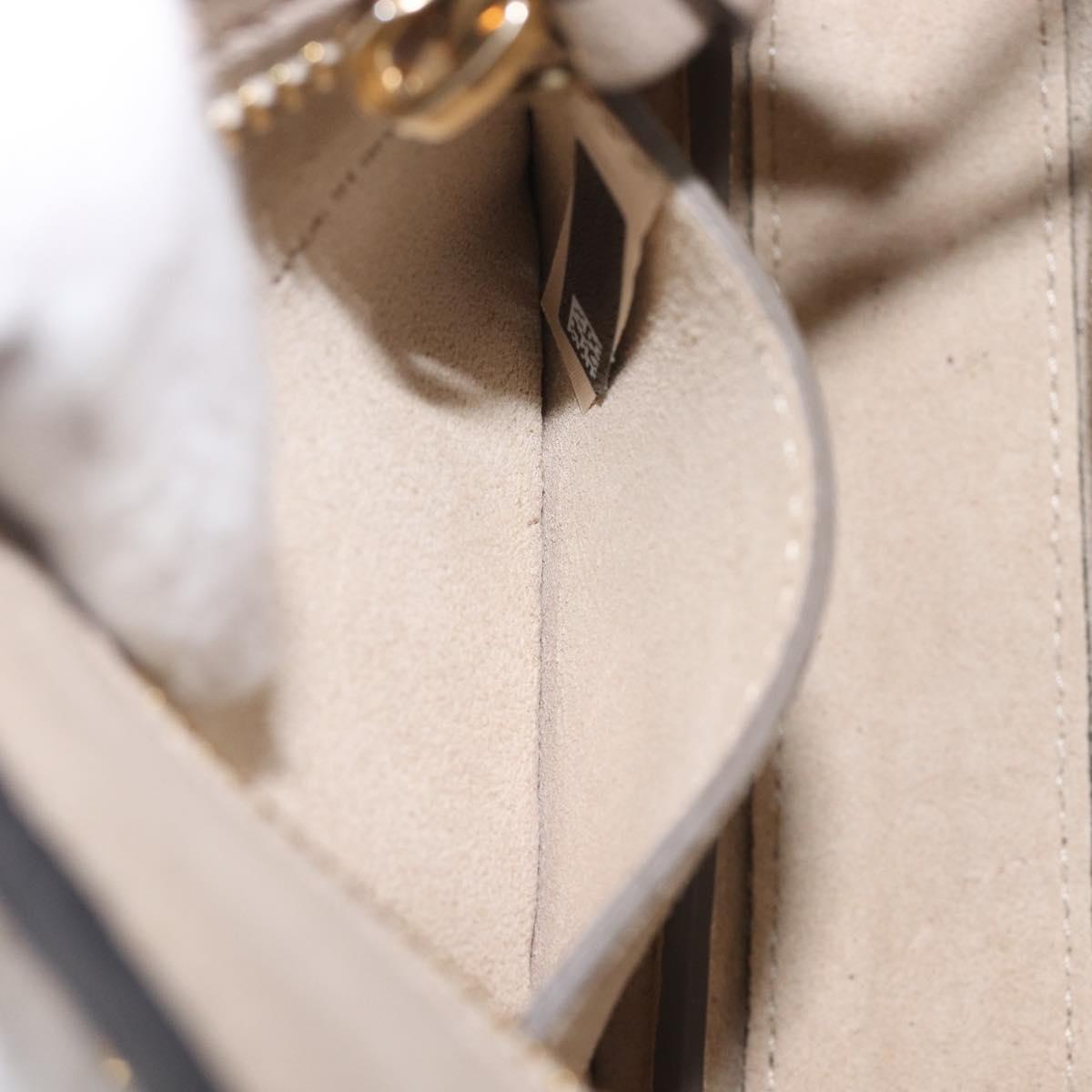 Chloe Pixy Hand Bag Leather 2way Beige Gold Auth BA16685A