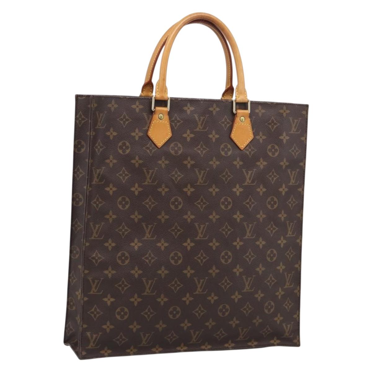 LOUIS VUITTON Monogram Sac Plat Hand Bag M51140 LV Auth BA16689
