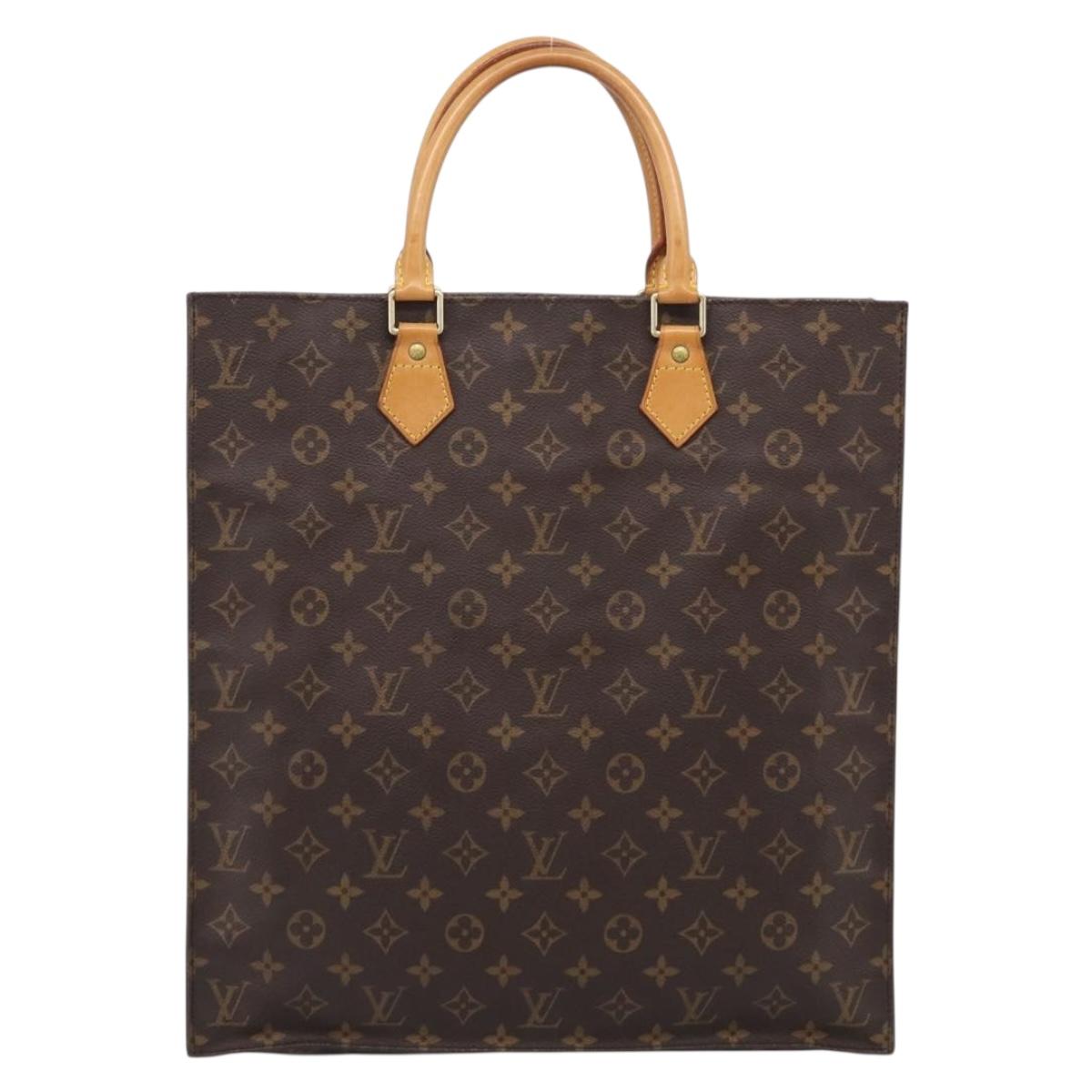 LOUIS VUITTON Monogram Sac Plat Hand Bag M51140 LV Auth BA16689