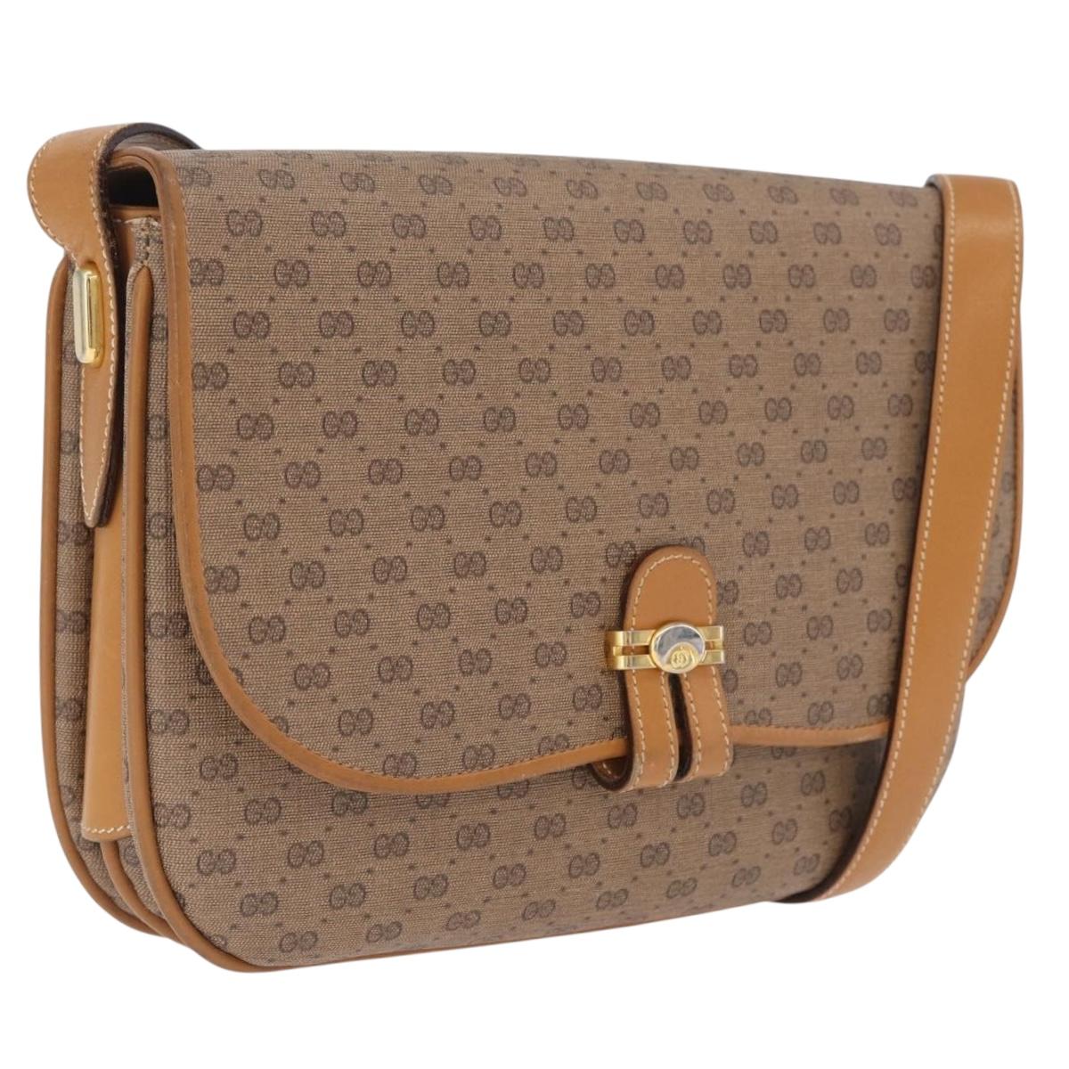 GUCCI Micro GG Supreme Shoulder Bag PVC Beige Gold 001 406 1780 Auth BA16691A