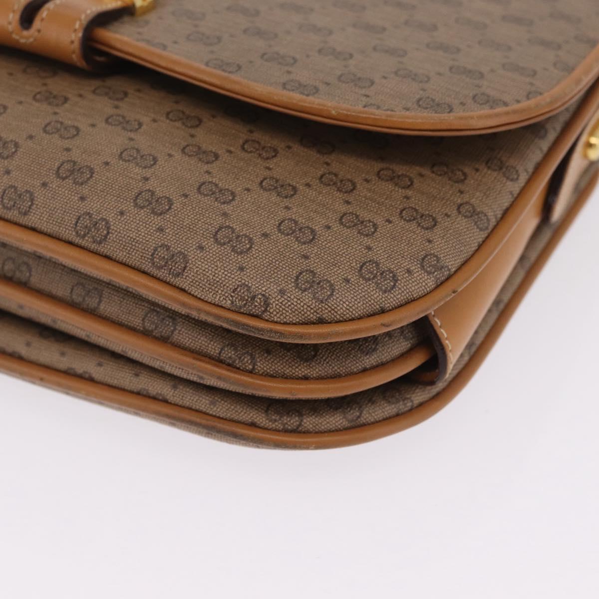 GUCCI Micro GG Supreme Shoulder Bag PVC Beige Gold 001 406 1780 Auth BA16691A