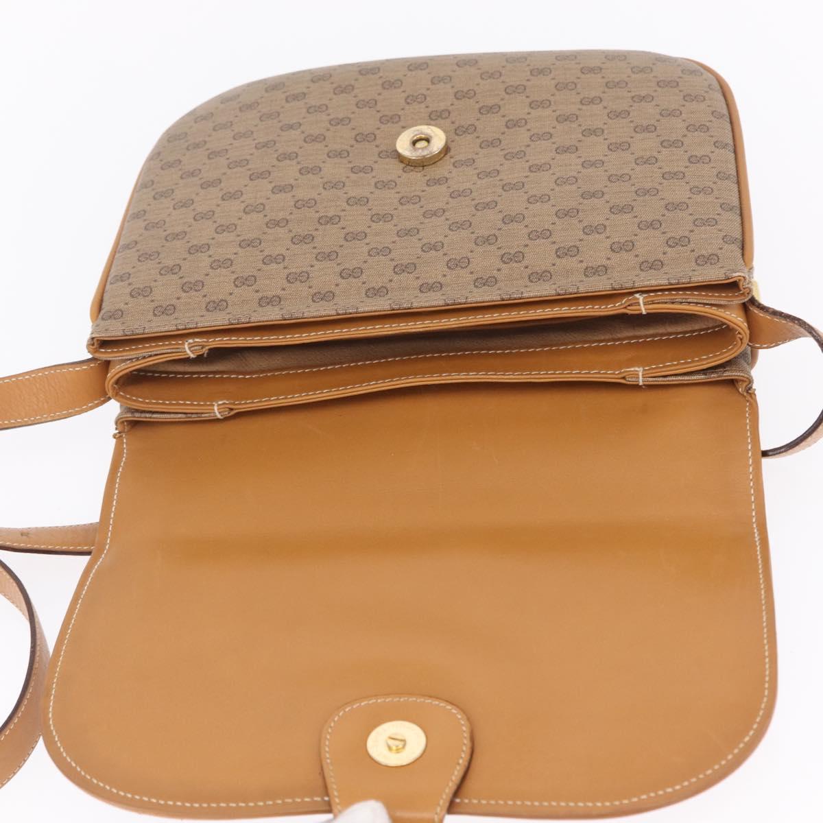 GUCCI Micro GG Supreme Shoulder Bag PVC Beige Gold 001 406 1780 Auth BA16691A