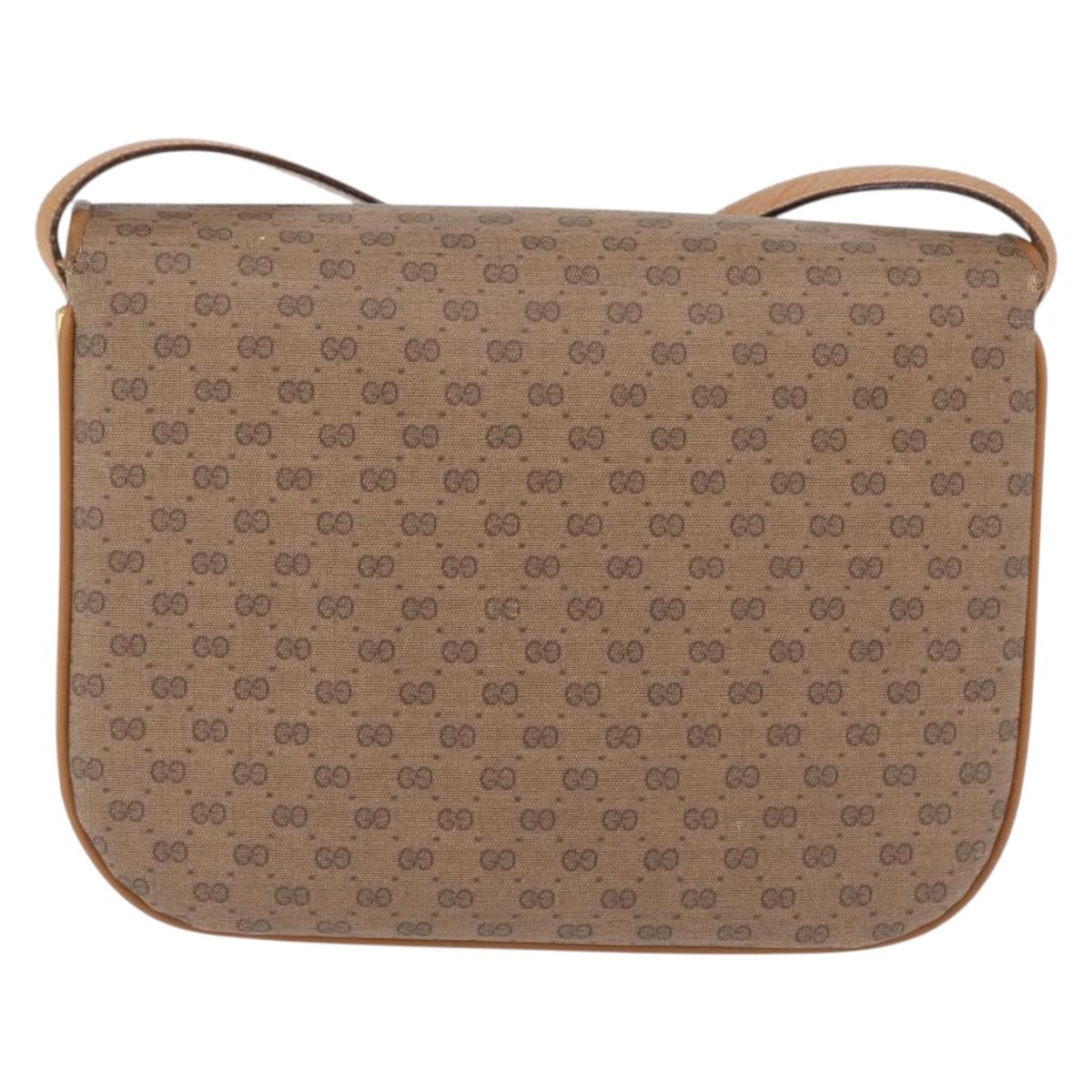 GUCCI Micro GG Supreme Shoulder Bag PVC Beige Gold 001 406 1780 Auth BA16691A