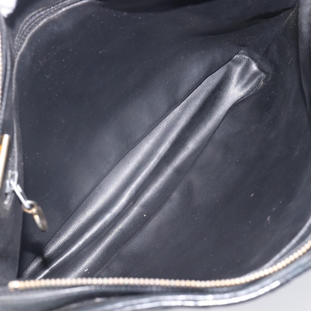 CHANEL Matelasse Chain Shoulder Bag Lamb Skin Black Gold CC Auth BA16693