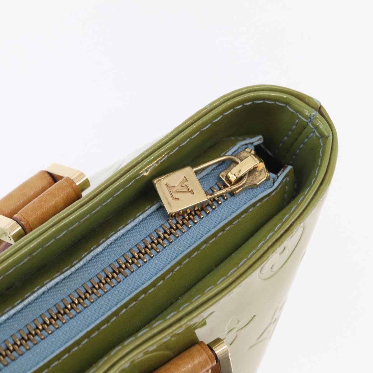 LOUIS VUITTON Monogram Vernis Houston Hand Bag Baby Blue M91005 LV Auth BA16696