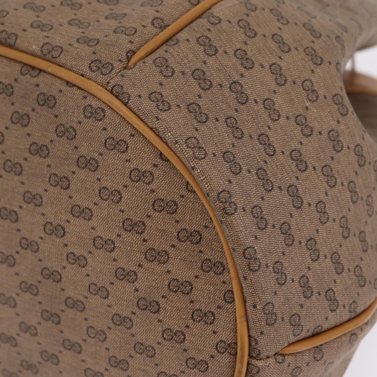GUCCI Micro GG Supreme Shoulder Bag PVC Beige Gold Auth BA16707