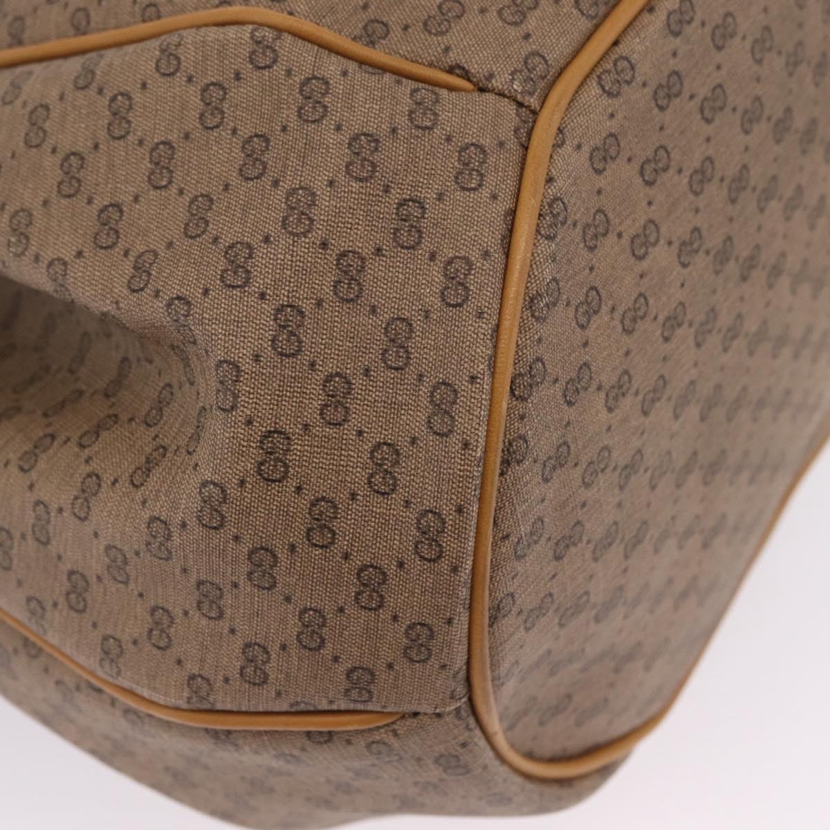 GUCCI Micro GG Supreme Shoulder Bag PVC Beige Gold Auth BA16707