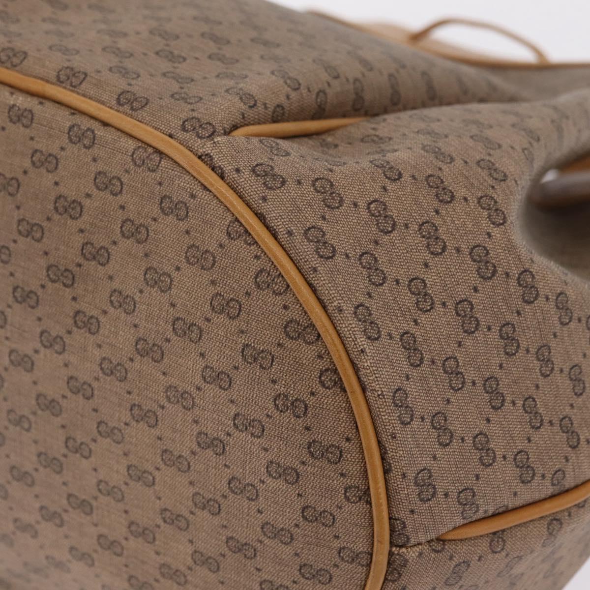 GUCCI Micro GG Supreme Shoulder Bag PVC Beige Gold Auth BA16707