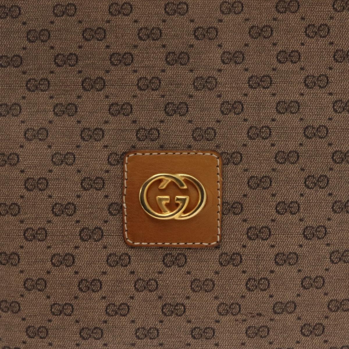 GUCCI Micro GG Supreme Shoulder Bag PVC Beige Gold Auth BA16707