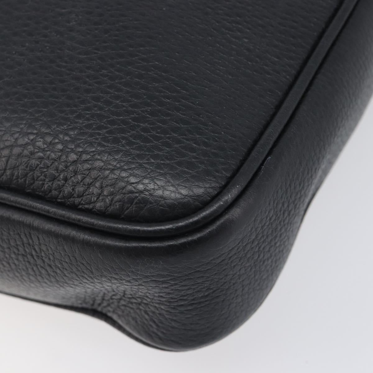 VERSACE Shoulder Bag Leather Black Gold Auth BA16708A