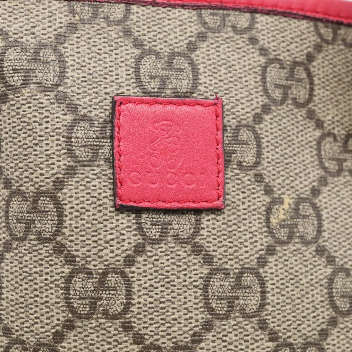 GUCCI GG Supreme Hand Bag PVC Beige Silver 297557 Auth BA16709