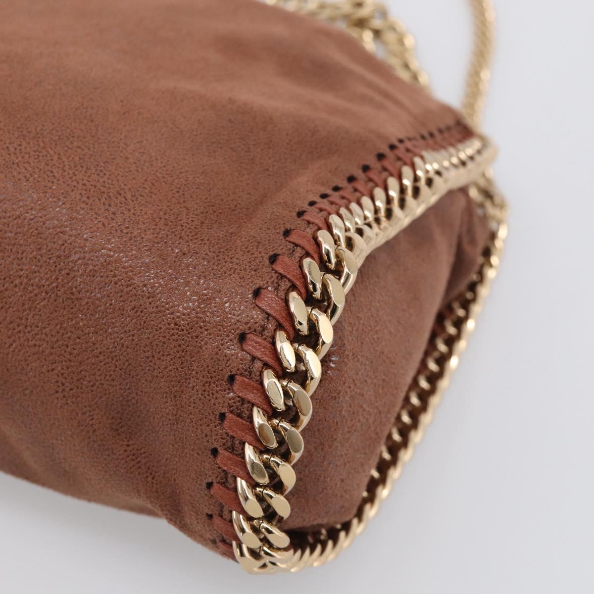 Stella McCartney Falabella Chain Bag Polyester Brown Gold 371223 Auth BA16710A