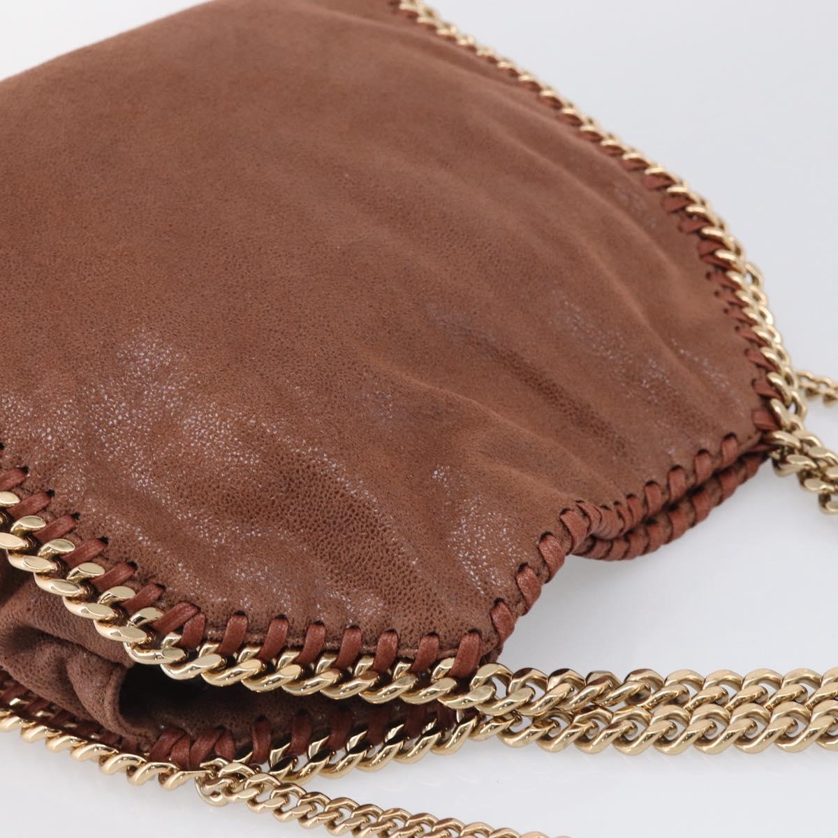 Stella McCartney Falabella Chain Bag Polyester Brown Gold 371223 Auth BA16710A