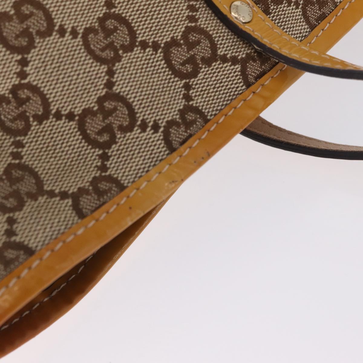 GUCCI GG Canvas Tote Bag Beige Gold 211976 Auth BA16715A