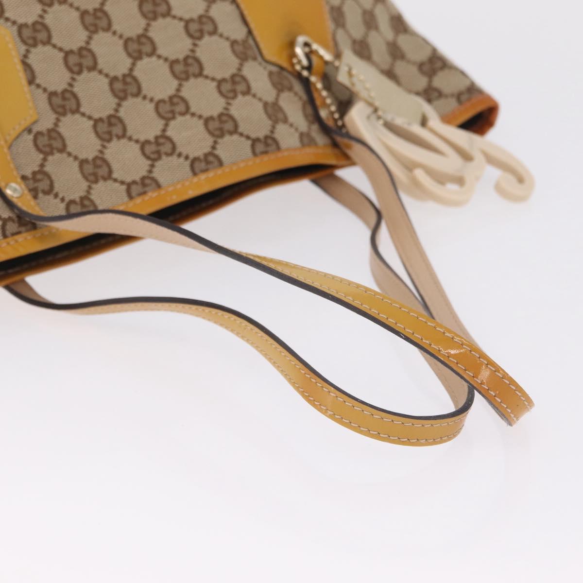 GUCCI GG Canvas Tote Bag Beige Gold 211976 Auth BA16715A