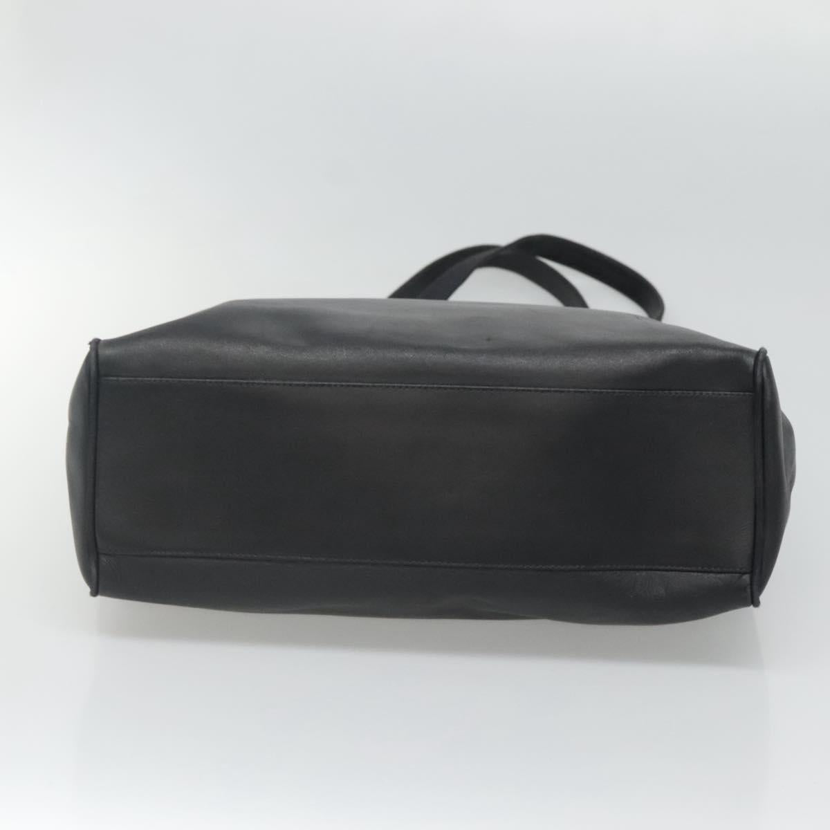 Salvatore Ferragamo Vala Tote Bag Leather Black Gold Auth BA1672