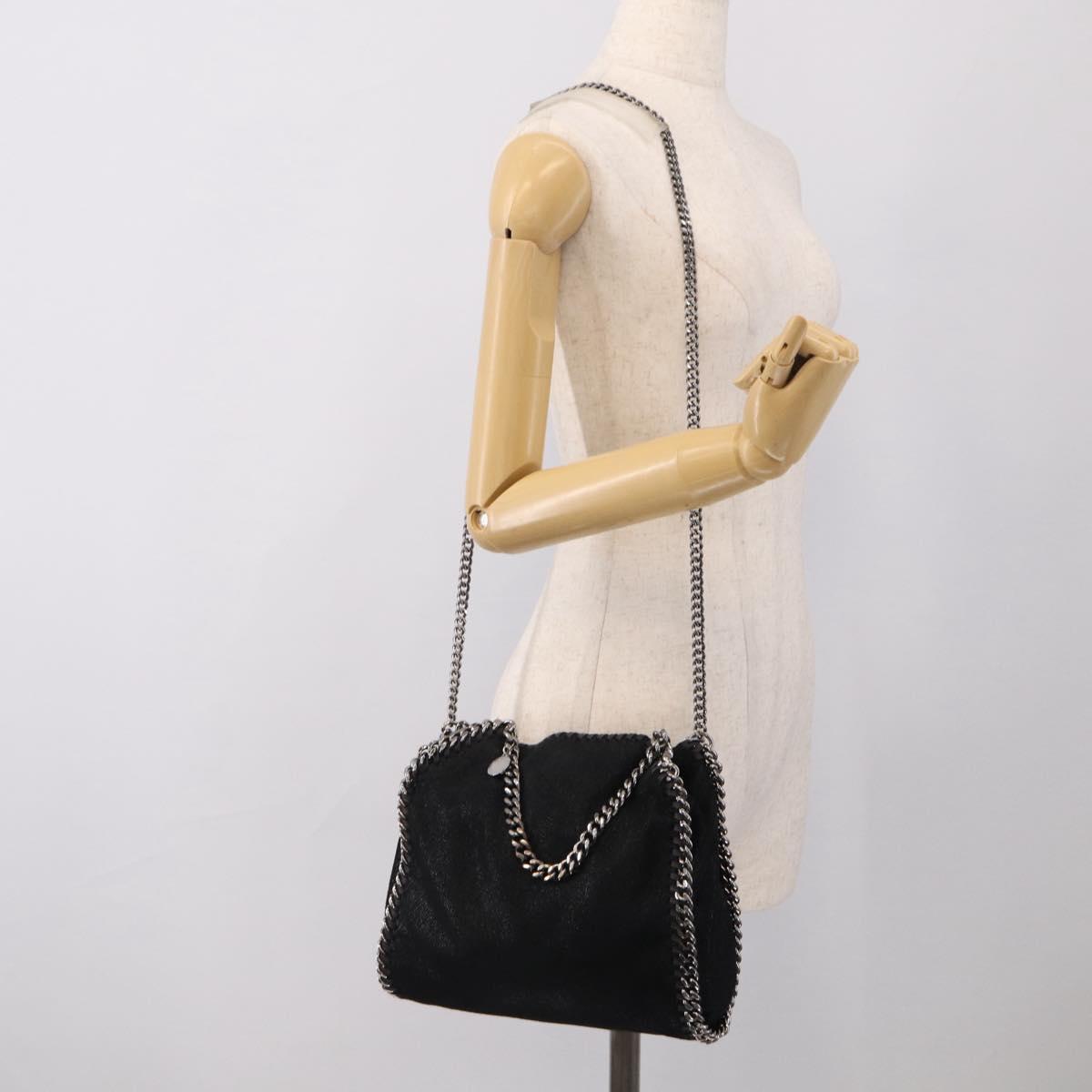 Stella McCartney Falabella Bag Polyester Black Silver 371223 Auth BA16726A