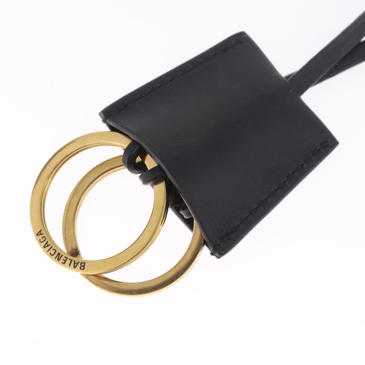 Balenciaga Rodeo Charm Cloche Cre Bag Charm Smooth Calf Skin Black Gold Auth BA16729V