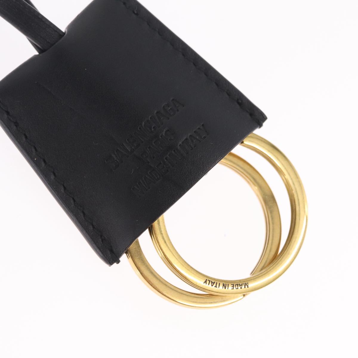 Balenciaga Rodeo Charm Cloche Cre Bag Charm Smooth Calf Skin Black Gold Auth BA16729V