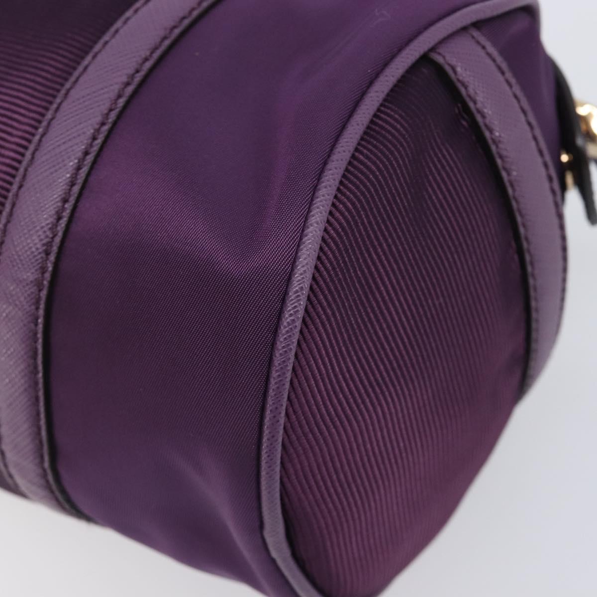 Salvatore Ferragamo Vala Hand Bag Nylon Purple Gold Auth BA16735A
