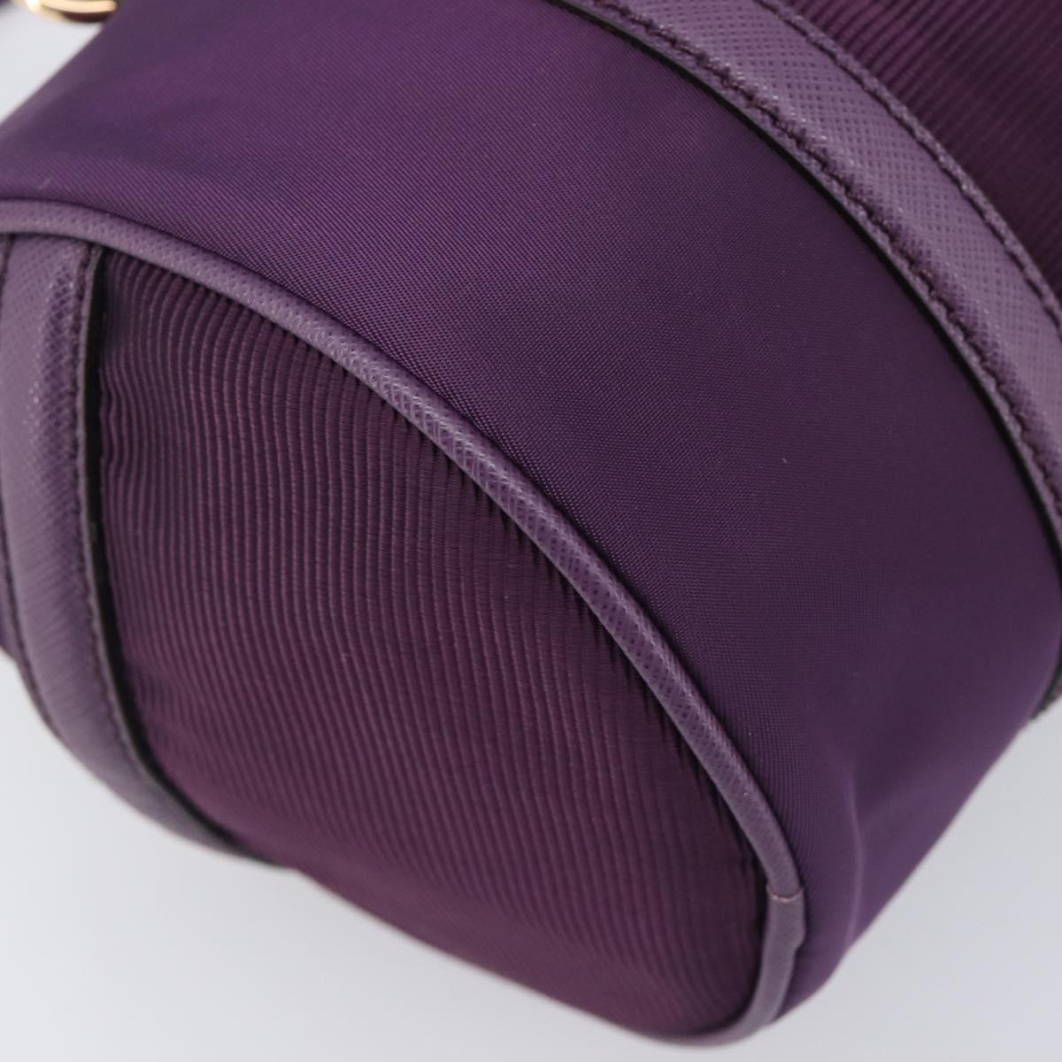 Salvatore Ferragamo Vala Hand Bag Nylon Purple Gold Auth BA16735A