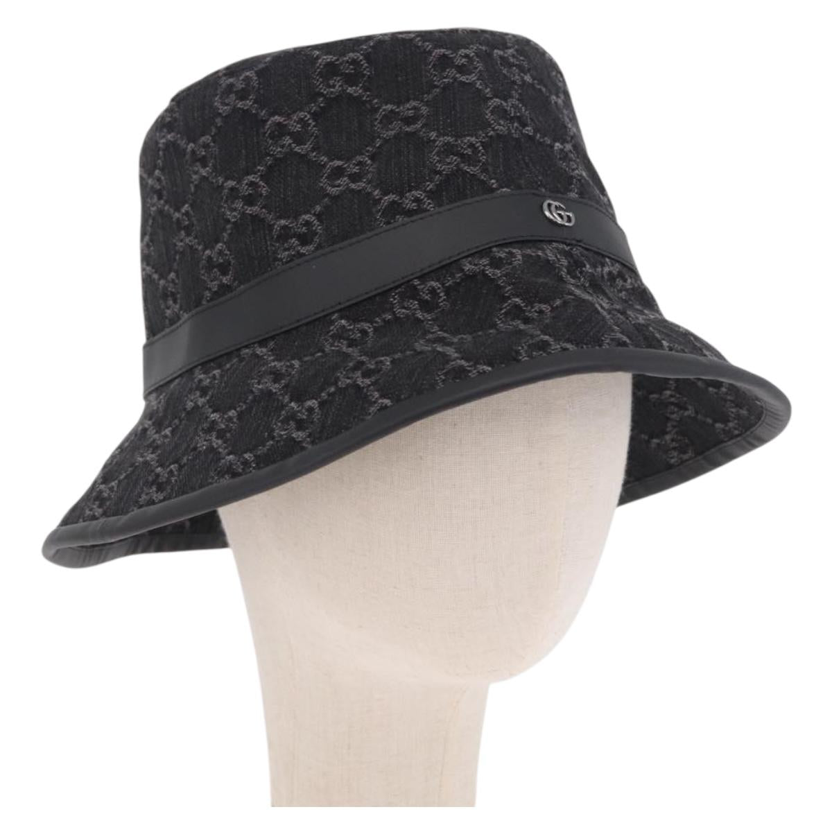 GUCCI GG Marmont Bucket Hat M Beige Gold 768647 Auth BA16737M