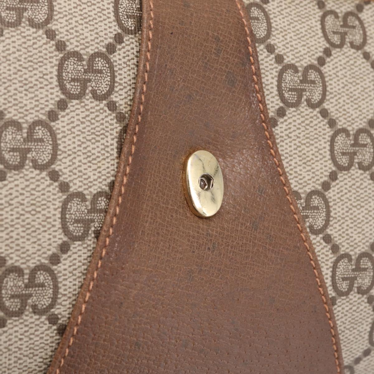 GUCCI GG Supreme Shoulder Bag PVC Beige Gold Auth BA16738