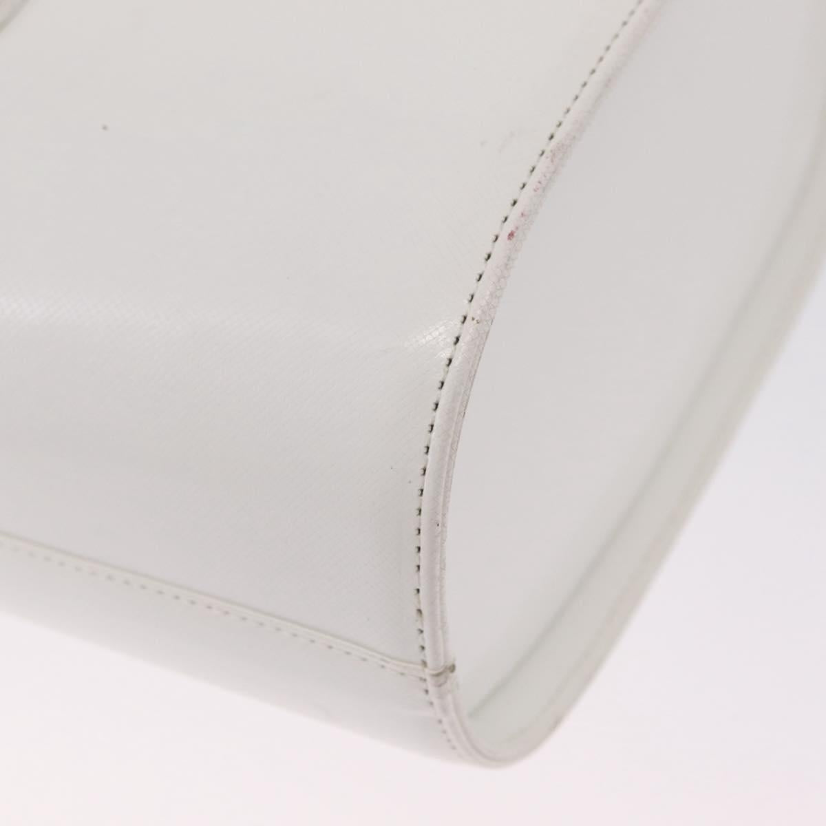 Gianni Versace Vanity Hand Bag Leather 2way White Gold Auth BA16741A