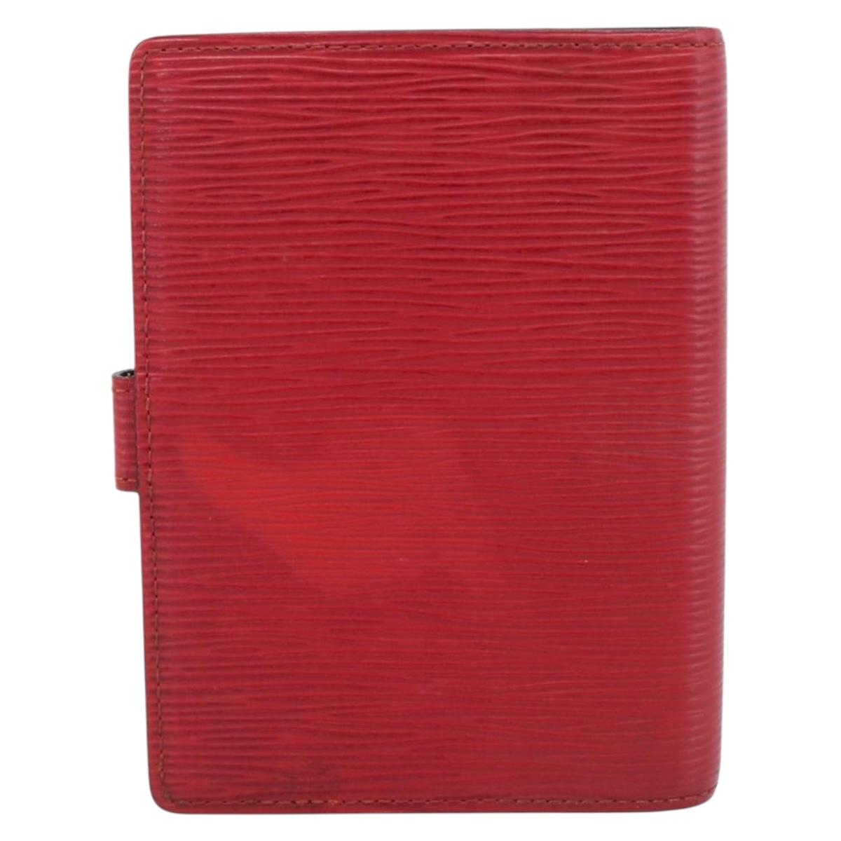 LOUIS VUITTON Epi Agenda PM Day Planner Cover Red R20057 LV Auth BA16747
